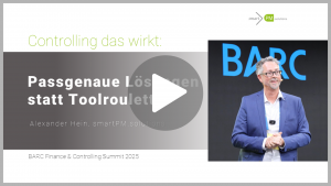 Webinar Video Controlling Software im Vergleich, Controlling das wirkt BARC Vortrag