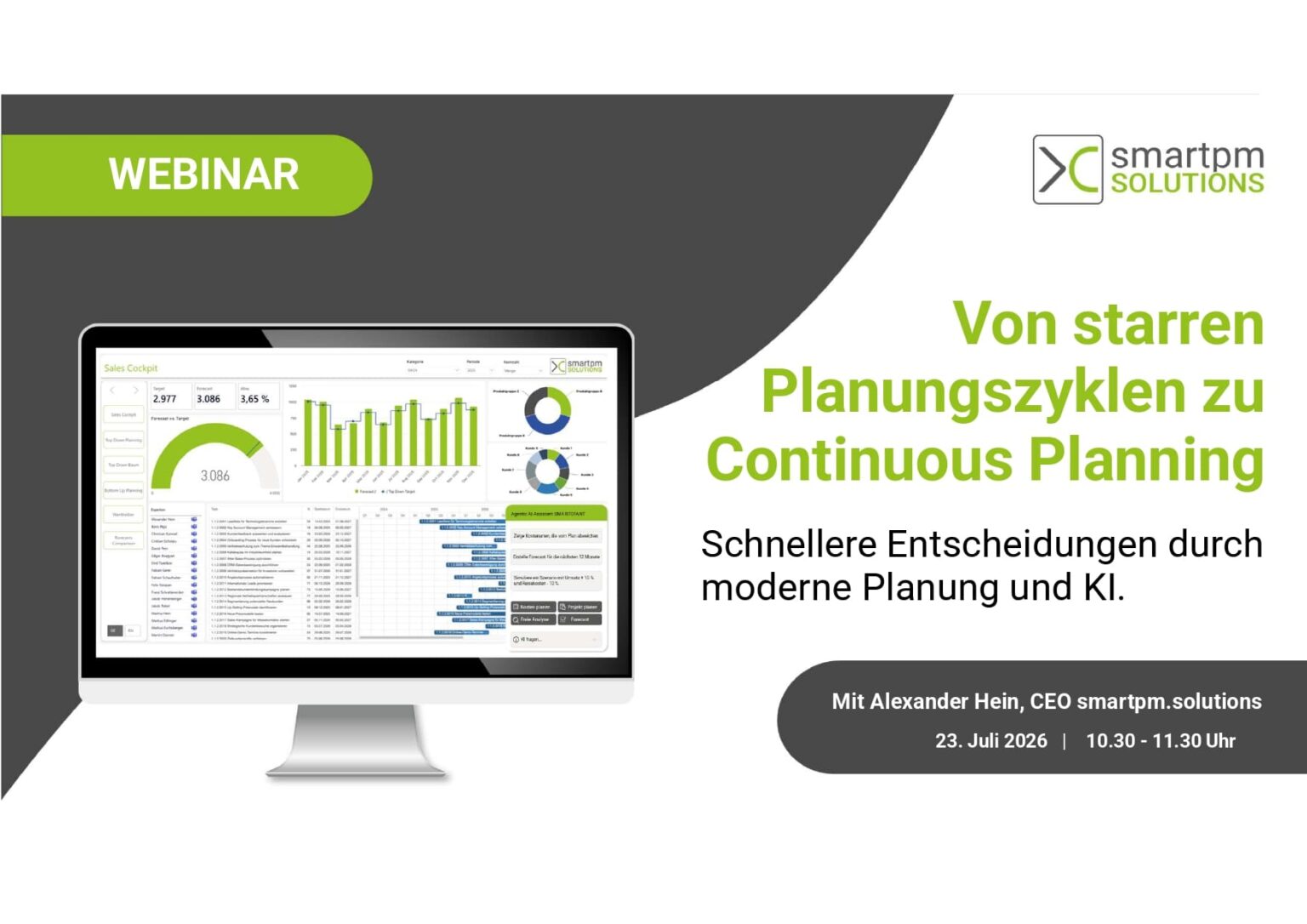 Titelbild für das Webinar Von starren Planungszyklen zu Continuous Planning